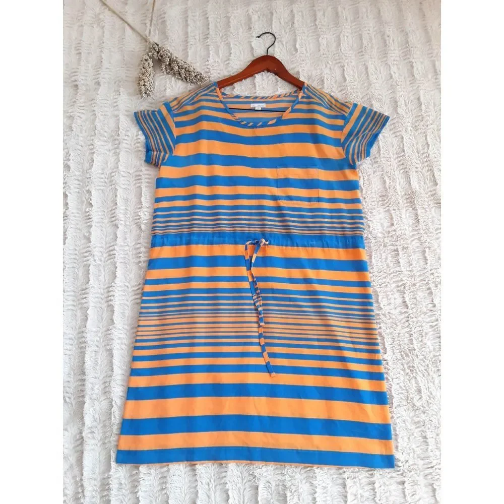 Gap Designed and Crafted Striped Blue & Orange Shirted Dress Size M - Picture 2 of 8